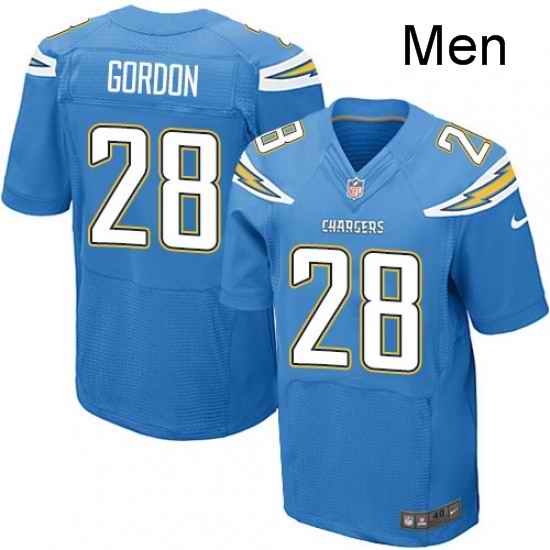 Men Nike Los Angeles Chargers 28 Melvin Gordon Elite Electric Blue Alternate NFL Jersey